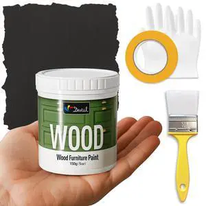 Matte Finish Furniture Paint - 5 Oz Black Paint for Wood Cabinets, Doors, Tables, and Dressers Refinishing - Water-Based, Non-Toxic & Odorless, Easy to Apply(Black) Matte Finish Furniture Paint - 5 Oz Black Paint for Wood Cabinets, Doors, Tables, and Dressers Refinishing - Water-Based, Non-Toxic & Odorless, Easy to Apply(Black)