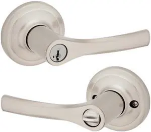 Henley Entry Door Handle with Lock and Key, Secure Keyed Reversible Lever Exterior, For Front Entrance and Bedrooms, Satin Nickel, Pick Resistant Smartkey Rekey Security and Microban Henley Entry Door Handle with Lock and Key, Secure Keyed Reversible Lever Exterior, For Front Entrance and Bedrooms, Satin Nickel, Pick Resistant Smartkey Rekey Security and Microban