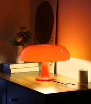 Orange Mushroom Lamp, Mid Century Modern Table Lamp for Bedroom, Minimalist Mushroom Decor Bedside Small Lamps, 2700K(Bulb Included, Plug Powered) Orange Mushroom Lamp, Mid Century Modern Table Lamp for Bedroom, Minimalist Mushroom Decor Bedside Small Lamps, 2700K(Bulb Included, Plug Powered)
