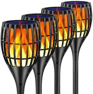 Solar Lights Outdoor 43" Flickering Flame Solar Torch Lights | 99 LED Higher & Larger Solar Flame Lights for Halloween Decor, Waterproof Solar Garden Lights for Garden Patio Pathway Yard Solar Lights Outdoor 43" Flickering Flame Solar Torch Lights | 99 LED Higher & Larger Solar Flame Lights for Halloween Decor, Waterproof Solar Garden Lights for Garden Patio Pathway Yard