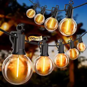100FT 52 LED Bulbs Outdoor String Lights, IP65 Waterproof String Lights | G40 Shatterproof Connectable Outside Patio Light for Backyard Porch Balcony Garden Decor Christmas Camping Gazebo 100FT 52 LED Bulbs Outdoor String Lights, IP65 Waterproof String Lights | G40 Shatterproof Connectable Outside Patio Light for Backyard Porch Balcony Garden Decor Christmas Camping Gazebo