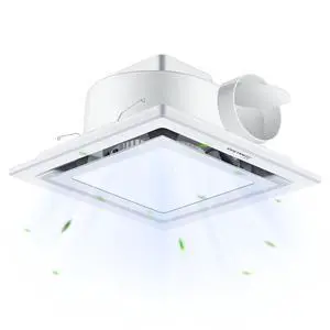 Bathroom Exhaust Fan with Light 10" Ultra Quiet 1.0 Sones,1000LM, 5CCT, Exhaust Fan Mounting Opening 8"x8" in 110CFM Bathroom Fan with Light Ceiling Mount for Home, Bath, Office Bathroom Exhaust Fan with Light 10" Ultra Quiet 1.0 Sones,1000LM, 5CCT, Exhaust Fan Mounting Opening 8"x8" in 110CFM Bathroom Fan with Light Ceiling Mount for Home, Bath, Office
