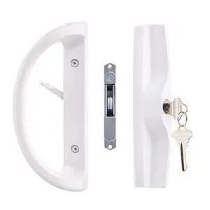 Sliding Patio Door Handle Set with Key Cylinder and Mortise Lock, Full Replacement Handle Lock Set Fits Door Thickness from 1-1/2" to 1-3/4", 3-15/16 Screw Hole Spacing, Reversible Design(Non-Handed) Sliding Patio Door Handle Set with Key Cylinder and Mortise Lock, Full Replacement Handle Lock Set Fits Door Thickness from 1-1/2" to 1-3/4", 3-15/16 Screw Hole Spacing, Reversible Design(Non-Handed)
