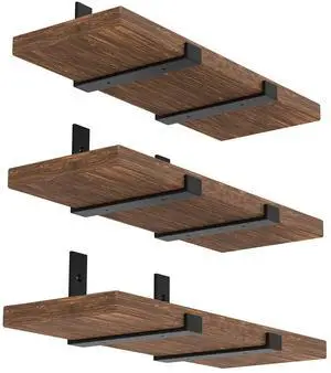 12 Inch Heavy Duty Floating Shelf Bracket, Wall Mounting Industrial Black Shelf Brackets, 1/5 Inch Thick Iron Metal Brackets for Shelves 6 Packs 12 Inch Heavy Duty Floating Shelf Bracket, Wall Mounting Industrial Black Shelf Brackets, 1/5 Inch Thick Iron Metal Brackets for Shelves 6 Packs