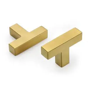 Brushed Brass Cabinet Knobs, Single Hole Drawer Pulls, 10 Pack | Stainless Steel Knobs, Square Cabinet Hardware for Bathroom, Bedroom, Cupboards, Drawers, Dressers, Screws Included Brushed Brass Cabinet Knobs, Single Hole Drawer Pulls, 10 Pack | Stainless Steel Knobs, Square Cabinet Hardware for Bathroom, Bedroom, Cupboards, Drawers, Dressers, Screws Included