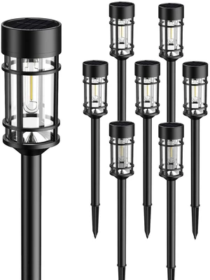 Solar Pathway Lights Outdoor 8 Pack Waterproof Solar Lights for Garden 21" Metal Glass LED Bright 8-12Hours Long-Lasting Outdoor Solar Lights for Yard, Garden Path Landscape Driveway Walkway Solar Pathway Lights Outdoor 8 Pack Waterproof Solar Lights for Garden 21" Metal Glass LED Bright 8-12Hours Long-Lasting Outdoor Solar Lights for Yard, Garden Path Landscape Driveway Walkway
