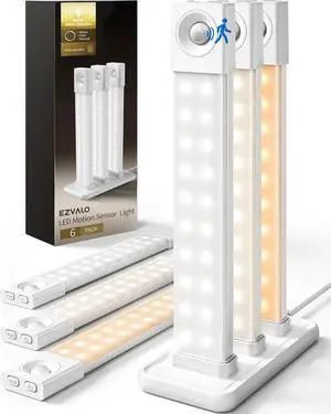 6 Pack 8 inch Under Cabinet Lighting with Charging Station, Rechargeable Motion Sensor Lights, Wireless Magnetic LED Closet Lights, 3 Color Temperatures, Dimmable for Kitchen, Pantry, Stair 6 Pack 8 inch Under Cabinet Lighting with Charging Station, Rechargeable Motion Sensor Lights, Wireless Magnetic LED Closet Lights, 3 Color Temperatures, Dimmable for Kitchen, Pantry, Stair