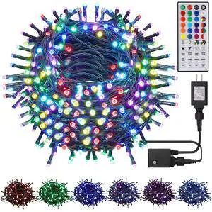 98.5ft Christmas Lights Color Changing with Remote, 300 LED RGB Fairy String Lights Halloween Decorative Lights, 8 Lighting Modes & Timer, Plug in Indoor Outdoor Xmas Wedding Party Decor 98.5ft Christmas Lights Color Changing with Remote, 300 LED RGB Fairy String Lights Halloween Decorative Lights, 8 Lighting Modes & Timer, Plug in Indoor Outdoor Xmas Wedding Party Decor