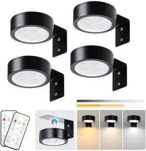 4-Pack Picture Light Battery Operated with Remote, Led Lights Dimmable and Timer Painting Light, Art Display Light for Picture Frame Artworking Portrait, Home Wall Decor Puck Lights, Black 4-Pack Picture Light Battery Operated with Remote, Led Lights Dimmable and Timer Painting Light, Art Display Light for Picture Frame Artworking Portrait, Home Wall Decor Puck Lights, Black