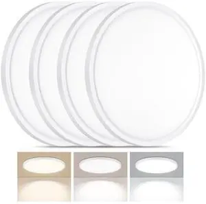 4 Pack LED Flush Mount Ceiling Light, 24W Ultra Thin Round White 3000k/4000k/6500k 3 Color Temperatures Adjusted 12 Inch Modern Ceiling Lights for Bedroom Bathroom Kitchen, Wired 4 Pack LED Flush Mount Ceiling Light, 24W Ultra Thin Round White 3000k/4000k/6500k 3 Color Temperatures Adjusted 12 Inch Modern Ceiling Lights for Bedroom Bathroom Kitchen, Wired