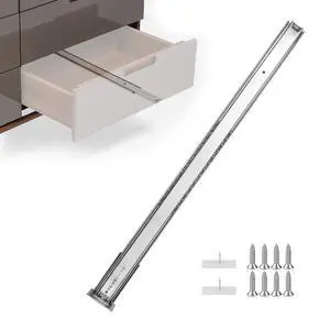 14 Inch Heavy Duty Center Mount Drawer Slides Track (5 Pcs) | 50lb Capacity Bottom Glides; 3/4 Extension Cold Rolled Steel; Smooth Sliding; Easy Furniture Replacement; Quiet Motion 14 Inch Heavy Duty Center Mount Drawer Slides Track (5 Pcs) | 50lb Capacity Bottom Glides; 3/4 Extension Cold Rolled Steel; Smooth Sliding; Easy Furniture Replacement; Quiet Motion