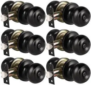 6 Pack Privacy Door Knob for Bathroom or Bedroom Door Knobs, Round Interior Door Knobs, Indoor Door Knob, Keyless Black Door Knob with Lock, Door Handle Lock for Interior Doors, Matte Black 6 Pack Privacy Door Knob for Bathroom or Bedroom Door Knobs, Round Interior Door Knobs, Indoor Door Knob, Keyless Black Door Knob with Lock, Door Handle Lock for Interior Doors, Matte Black