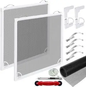 2 Packs Window Screen Frame Kit 48inX48in Fiberglass Window Screen Replacement Kit Includes Full Set of Tools Suitable for WindowsFramed Mesh Replacement Window Screens, Home, Patio 2 Packs Window Screen Frame Kit 48inX48in Fiberglass Window Screen Replacement Kit Includes Full Set of Tools Suitable for WindowsFramed Mesh Replacement Window Screens, Home, Patio