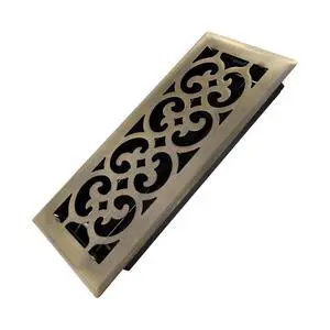 4x10 Inches Heavy Duty Walkable Floor Register Easy Adjust Air Supply Lever Floor Vents - Charlotte Design - Vent Cover for Home Floor - Antique Brass 4x10 Inches Heavy Duty Walkable Floor Register Easy Adjust Air Supply Lever Floor Vents - Charlotte Design - Vent Cover for Home Floor - Antique Brass