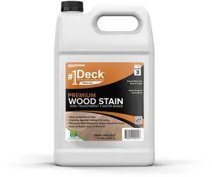 #1 Deck Premium Semi-Transparent Outdoor Wood Stain and Sealer in One - Water Based Wood Stain for Decks, Fences, & Siding - 1 Gallon (Dark Walnut) #1 Deck Premium Semi-Transparent Outdoor Wood Stain and Sealer in One - Water Based Wood Stain for Decks, Fences, & Siding - 1 Gallon (Dark Walnut)
