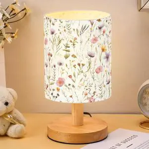 Wildflower Kids Table Lamp for Bedroom Kids Lamps for Girls Room | Cartoon Lampshade for Girls Nursery, Linen Fabric with Wooden Base, Soft Warm Light for Kids Bedside Reading and Decor Wildflower Kids Table Lamp for Bedroom Kids Lamps for Girls Room | Cartoon Lampshade for Girls Nursery, Linen Fabric with Wooden Base, Soft Warm Light for Kids Bedside Reading and Decor