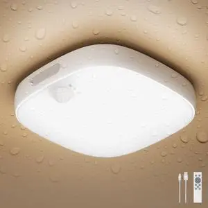 Shower Lights IP65 Waterproof, Motion Sensor Ceiling Light, Rechargeable Closet Light with 10000mAh Battery, LED Shower Lamp for Bathroom, Cordless Ceiling Lamp with RGB Colors, Remote Control Shower Lights IP65 Waterproof, Motion Sensor Ceiling Light, Rechargeable Closet Light with 10000mAh Battery, LED Shower Lamp for Bathroom, Cordless Ceiling Lamp with RGB Colors, Remote Control