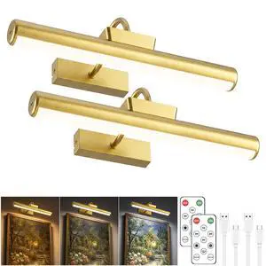 13" Wireless Picture Lights for Wall, Rechargeable Art Light, 2Pack Gold | Aluminum Photo Frame Light, Remote & Touch Control, 5000mAh Battery, 3 Color Temp, Dimmable, Magnetic Gallery Painting Light 13" Wireless Picture Lights for Wall, Rechargeable Art Light, 2Pack Gold | Aluminum Photo Frame Light, Remote & Touch Control, 5000mAh Battery, 3 Color Temp, Dimmable, Magnetic Gallery Painting Light