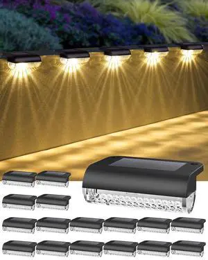 16 Pack Solar Deck Lights Outdoor, Solar Step Lights Led Solar Lights for Outdoor Stairs, 3000K Warm White, Auto Dusk-to-Dawn, Weatherproof, Low Profile, for Fence Deck Railing Patio 16 Pack Solar Deck Lights Outdoor, Solar Step Lights Led Solar Lights for Outdoor Stairs, 3000K Warm White, Auto Dusk-to-Dawn, Weatherproof, Low Profile, for Fence Deck Railing Patio