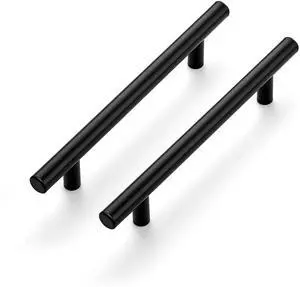 Cabinet Pulls,7.38" Length, 5" Hole Center,Matte Black,30 Pack | Round T-Bar Shape, Kitchen Drawer Pulls, Stainless Steel Feel, Cabinet Handles, For Cupboards, Drawers, Dressers, Cabinets Cabinet Pulls,7.38" Length, 5" Hole Center,Matte Black,30 Pack | Round T-Bar Shape, Kitchen Drawer Pulls, Stainless Steel Feel, Cabinet Handles, For Cupboards, Drawers, Dressers, Cabinets