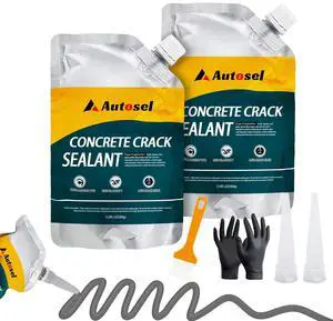 Concrete Crack Filler, High Elasticity Cement Crack Repair Sealant, Self-Leveling Waterproof Caulking Glue for Driveways, Walkways, Patios, Outdoor Concrete Joint Repair-2 PCS Concrete Crack Filler, High Elasticity Cement Crack Repair Sealant, Self-Leveling Waterproof Caulking Glue for Driveways, Walkways, Patios, Outdoor Concrete Joint Repair-2 PCS