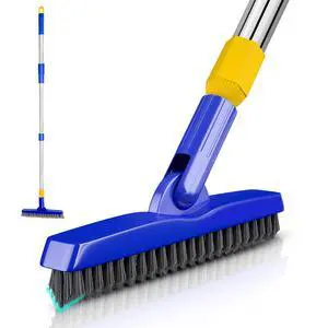 Grout Brush with Long Adjustable Handle, Swivel Scrub Brush, V-Shape Grout Line Scrubber with Stiff Bristle for Deep Cleaning Tile Grout, Shower, Kitchen, Hard-to-Reach Corners Grout Brush with Long Adjustable Handle, Swivel Scrub Brush, V-Shape Grout Line Scrubber with Stiff Bristle for Deep Cleaning Tile Grout, Shower, Kitchen, Hard-to-Reach Corners