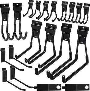 Slatwall Hooks Black 20Pack Firmly and Durable Slatwall Accessories | Perfect for Organizing Garden Tools and Heavy Duty Tools and Garage Hooks Organize Your Space Efficiently Slatwall Hooks Black 20Pack Firmly and Durable Slatwall Accessories | Perfect for Organizing Garden Tools and Heavy Duty Tools and Garage Hooks Organize Your Space Efficiently