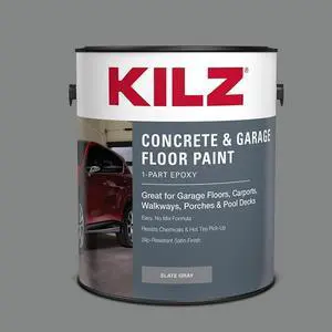 1-Part Epoxy Concrete & Garage Floor Paint, Slate Gray, 1 Gallon 1-Part Epoxy Concrete & Garage Floor Paint, Slate Gray, 1 Gallon