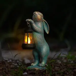 Garden Statues Rabbit with Solar Lantern Resin Outdoor Bunny Figurines Decorations for Patio Yard Lawn Ornaments Gifts for Mother's Day Birthday Housewarming Garden Statues Rabbit with Solar Lantern Resin Outdoor Bunny Figurines Decorations for Patio Yard Lawn Ornaments Gifts for Mother's Day Birthday Housewarming