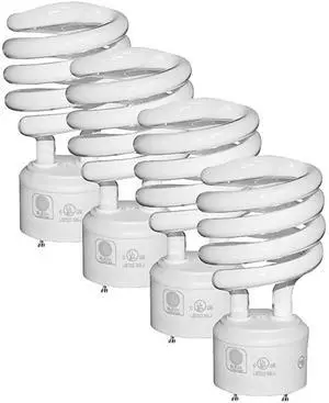 GU24 23W T2 Spiral CFL Light Bulb 2700K Warm White 2-Prong GU24 23W T2 Spiral CFL Light Bulb 2700K Warm White 2-Prong
