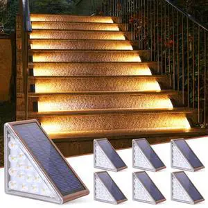 Solar Stair Lights,Warm White Outdoor Step Lights IP67 Waterproof Auto On Off, Outdoor Stair Lights for Steps,Stair,Patio,Yard,Porch,Front Door,Sidewalk,Deck DecorBrown, 6 Pack Solar Stair Lights,Warm White Outdoor Step Lights IP67 Waterproof Auto On Off, Outdoor Stair Lights for Steps,Stair,Patio,Yard,Porch,Front Door,Sidewalk,Deck DecorBrown, 6 Pack