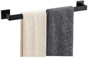 Towel Bar - 23.6 Inch Bathroom Towel Holder - Matte Black | Stainless Steel Towel Racks for Bathroom Wall Mounted, Towel Rod for Bathroom Wall Towel Bar - 23.6 Inch Bathroom Towel Holder - Matte Black | Stainless Steel Towel Racks for Bathroom Wall Mounted, Towel Rod for Bathroom Wall