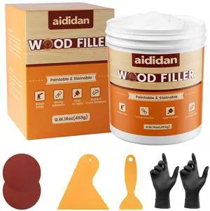 Wood Filler, Wood Putty, Wood Hole Filler, 16 Oz White Wood Repair Kit | Paintable & Stainable Wood Filler Putty, Wood Furniture Scratch Cracks Holes Repair, Exterior Wood Filler Water Resistant Wood Filler, Wood Putty, Wood Hole Filler, 16 Oz White Wood Repair Kit | Paintable & Stainable Wood Filler Putty, Wood Furniture Scratch Cracks Holes Repair, Exterior Wood Filler Water Resistant
