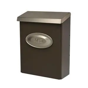 Designer Galvanized Steel Wall-Mount Mailbox, DVKPBZ0AM, Venetian Bronze, Medium | Galvanized steel build with a concealed lock and key drop box and weather-resistant outdoor construction Designer Galvanized Steel Wall-Mount Mailbox, DVKPBZ0AM, Venetian Bronze, Medium | Galvanized steel build with a concealed lock and key drop box and weather-resistant outdoor construction