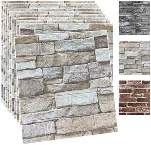 20PCS 3D Wall Panels Peel and Stick Foam 3D Brick Wallpaper Peel and Stick Faux Stone Wall Panel Self-Adhesive Wallpaper (20PCS, Rock Color) 20PCS 3D Wall Panels Peel and Stick Foam 3D Brick Wallpaper Peel and Stick Faux Stone Wall Panel Self-Adhesive Wallpaper (20PCS, Rock Color)