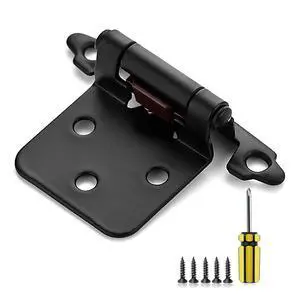 Black Kitchen Cabinet Hinges, 1/2 Inch Overlay, 50 Pack | Self-Closing Design, Semi Wrap Around Hinge,for Face Frame Cupboard, Matte Black Face Mount Cabinet Hardware,with Screwdriver Black Kitchen Cabinet Hinges, 1/2 Inch Overlay, 50 Pack | Self-Closing Design, Semi Wrap Around Hinge,for Face Frame Cupboard, Matte Black Face Mount Cabinet Hardware,with Screwdriver