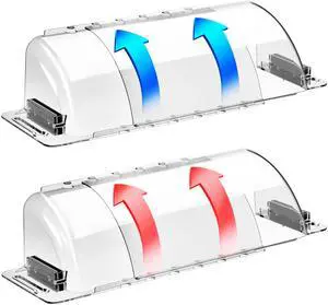 2-Pack Register Vent Deflector, Aerospace-Grade Clear Design, 8.5-15 in | 200% stronger magnet grip, Anti-drop slots, 3 mounting methods, -35°F to 284°F for Ceiling/Floor/Wall Registers 2-Pack Register Vent Deflector, Aerospace-Grade Clear Design, 8.5-15 in | 200% stronger magnet grip, Anti-drop slots, 3 mounting methods, -35°F to 284°F for Ceiling/Floor/Wall Registers