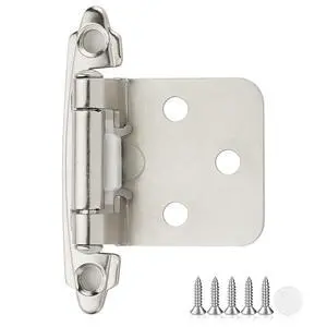 30 Pack 15 Pair Brushed Nickel Cabinet Hinges, 1/2" Overlay Kitchen Hinges | Face Mount Hinge Design, Self Closing Action, Door Bumper Included, Kitchen Cabinet Doors and Hardware Restyle, Home Use 30 Pack 15 Pair Brushed Nickel Cabinet Hinges, 1/2" Overlay Kitchen Hinges | Face Mount Hinge Design, Self Closing Action, Door Bumper Included, Kitchen Cabinet Doors and Hardware Restyle, Home Use