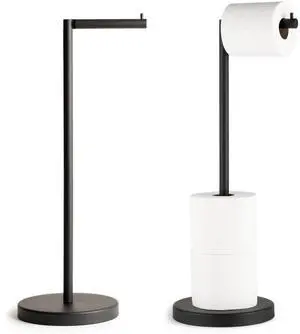Free Standing Toilet Paper Holder Stand 1pc - Bathroom Storage for 4 Rolls of Toilet Tissue Modern Stainless Steel Matte Black - Toilet Roll Stand Free Standing Toilet Paper Holder Stand 1pc - Bathroom Storage for 4 Rolls of Toilet Tissue Modern Stainless Steel Matte Black - Toilet Roll Stand
