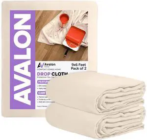 Canvas Drop Cloth for Painting 9x6 feet Pack of 2-8oz Painters Drop Cloths for Painting - All Purpose Canvas Tarps for Floor & Furniture Protection - Recycled Cotton Fabric Canvas Drop Cloth for Painting 9x6 feet Pack of 2-8oz Painters Drop Cloths for Painting - All Purpose Canvas Tarps for Floor & Furniture Protection - Recycled Cotton Fabric