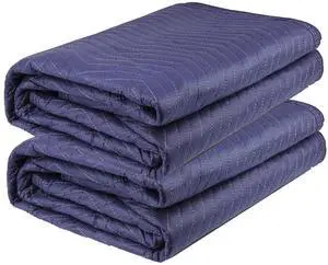 2 Pack Moving Blankets Heavy Duty 80"x72" Quilted Packing Blankets for Moving Furniture Padded Shipping Furniture Mover Blue 2 Pack Moving Blankets Heavy Duty 80"x72" Quilted Packing Blankets for Moving Furniture Padded Shipping Furniture Mover Blue