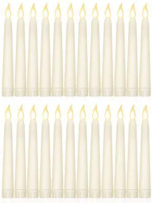 24 Pcs Flameless Taper Candles Battery Operated ulkB Fake Candles Light LED Candle Sticks Flickering Tapered for Wedding Anniversary Holiday Decoration(Basic,6 Inch,Ivory) 24 Pcs Flameless Taper Candles Battery Operated ulkB Fake Candles Light LED Candle Sticks Flickering Tapered for Wedding Anniversary Holiday Decoration(Basic,6 Inch,Ivory)