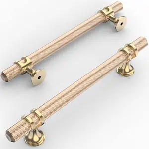 10 Pack Knurled Gold Cabinet Pulls 5 Inch Hole Center Brushed Brass Kitchen Cabinet Handles for Drawer Dresser, Cupboard and Wardrobe ZH0025 10 Pack Knurled Gold Cabinet Pulls 5 Inch Hole Center Brushed Brass Kitchen Cabinet Handles for Drawer Dresser, Cupboard and Wardrobe ZH0025