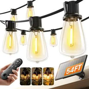54FT Solar String Lights Outdoor Waterproof with USB Charging & Remote | Dimmable & Timable, Solar Powered Patio Lights with LED Shatterproof Bulbs for Deck Backyard Porch Garden Camping 54FT Solar String Lights Outdoor Waterproof with USB Charging & Remote | Dimmable & Timable, Solar Powered Patio Lights with LED Shatterproof Bulbs for Deck Backyard Porch Garden Camping