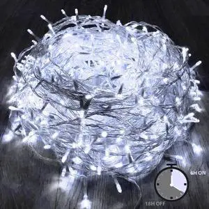 115FT 300LED Timer Function Cool White Christmas String Lights, Indoor/Outdoor, Waterproof, 8 Modes, Clear Wire Fairy Tree Lights for Garden Patio Bedroom Christmas Decorations 115FT 300LED Timer Function Cool White Christmas String Lights, Indoor/Outdoor, Waterproof, 8 Modes, Clear Wire Fairy Tree Lights for Garden Patio Bedroom Christmas Decorations