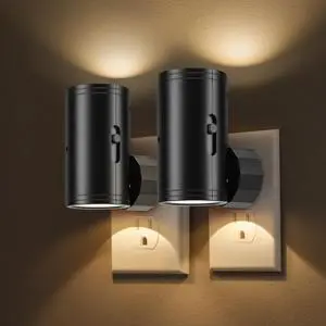 LED Night Lights Plug into Wall 2 Pack,Dimmable,Soft White 3000K | Dusk to Dawn Sensor, 90°Rotating Plug in Black Night Light 5-300LM Adjustable Brightness, for Kitchen,Hallway Bedroom,Stairs LED Night Lights Plug into Wall 2 Pack,Dimmable,Soft White 3000K | Dusk to Dawn Sensor, 90°Rotating Plug in Black Night Light 5-300LM Adjustable Brightness, for Kitchen,Hallway Bedroom,Stairs