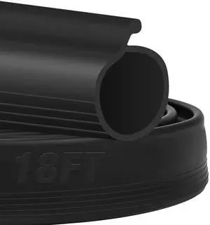 18FT Garage Door Seals Bottom Rubber 0.19" P Bulb Bottom Weather Seal, Weatherproof Replacement Weather Stripping Compatible with Overhead Door (18 FT, Black) 18FT Garage Door Seals Bottom Rubber 0.19" P Bulb Bottom Weather Seal, Weatherproof Replacement Weather Stripping Compatible with Overhead Door (18 FT, Black)