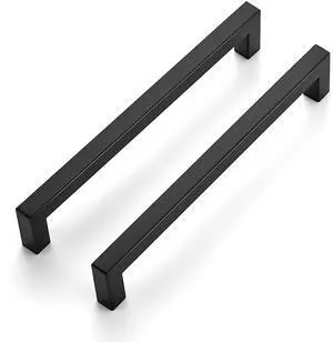 Matte Black Kitchen Square Cabinet Handles 7-1/2 Inch 20 Pack | Stainless Steel, Smooth Pulls Feel, Square Bar Grip, Kitchen Cabinet DIY, For Cupboards, Drawers, Dressers, Cabinets Matte Black Kitchen Square Cabinet Handles 7-1/2 Inch 20 Pack | Stainless Steel, Smooth Pulls Feel, Square Bar Grip, Kitchen Cabinet DIY, For Cupboards, Drawers, Dressers, Cabinets