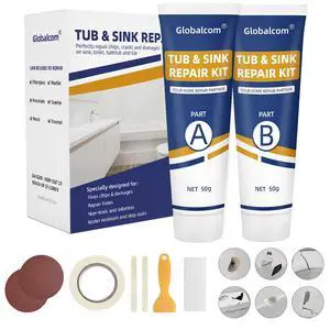Tub Repair Kit White, Fiberglass Shower tub and Porcelain Sink Repair Kit | Bathtub Repair Kit for Acrylic, Enamel, Ceramics Tile and Toilet, Repair cracks, fragments, holes and pits Tub Repair Kit White, Fiberglass Shower tub and Porcelain Sink Repair Kit | Bathtub Repair Kit for Acrylic, Enamel, Ceramics Tile and Toilet, Repair cracks, fragments, holes and pits