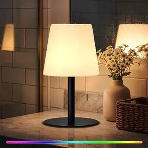 Shower Lamp Rechargeable Cordless Light Waterproof for Bathroom Spa | Portable Battery Operated Table Lamp RGB Mood Lighting LED Night Light for Patio kitchen Camping (Black) Shower Lamp Rechargeable Cordless Light Waterproof for Bathroom Spa | Portable Battery Operated Table Lamp RGB Mood Lighting LED Night Light for Patio kitchen Camping (Black)